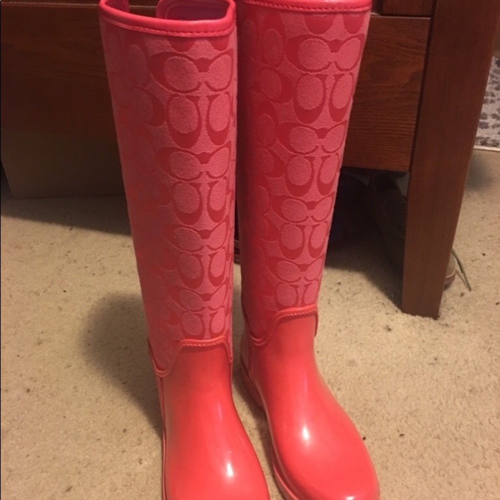 Pink Coach Rain Boots